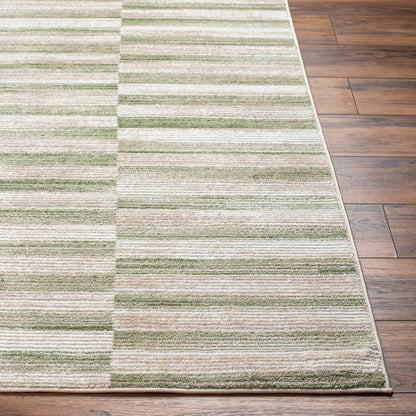 PERLA Scandi Modern Moss/Beige Area Rug Front