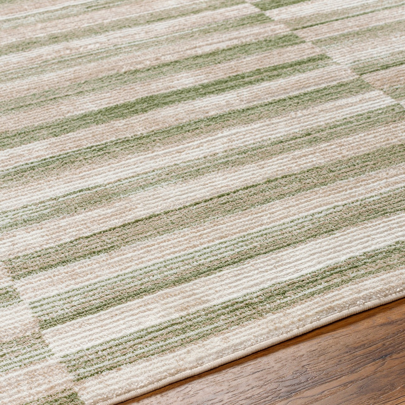 PERLA Scandi Modern Moss/Beige Area Rug Texture