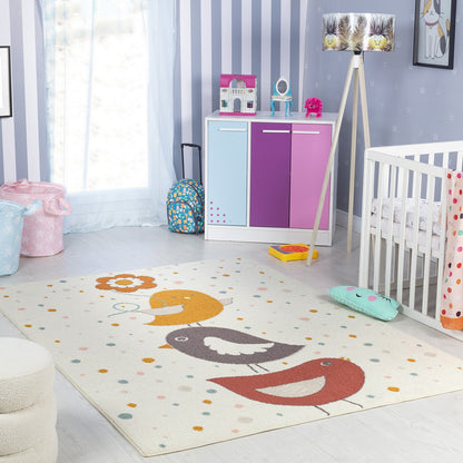 PIOUPIOU Modern Yellow/Blue/Brown Kids Room Rug Roomscene