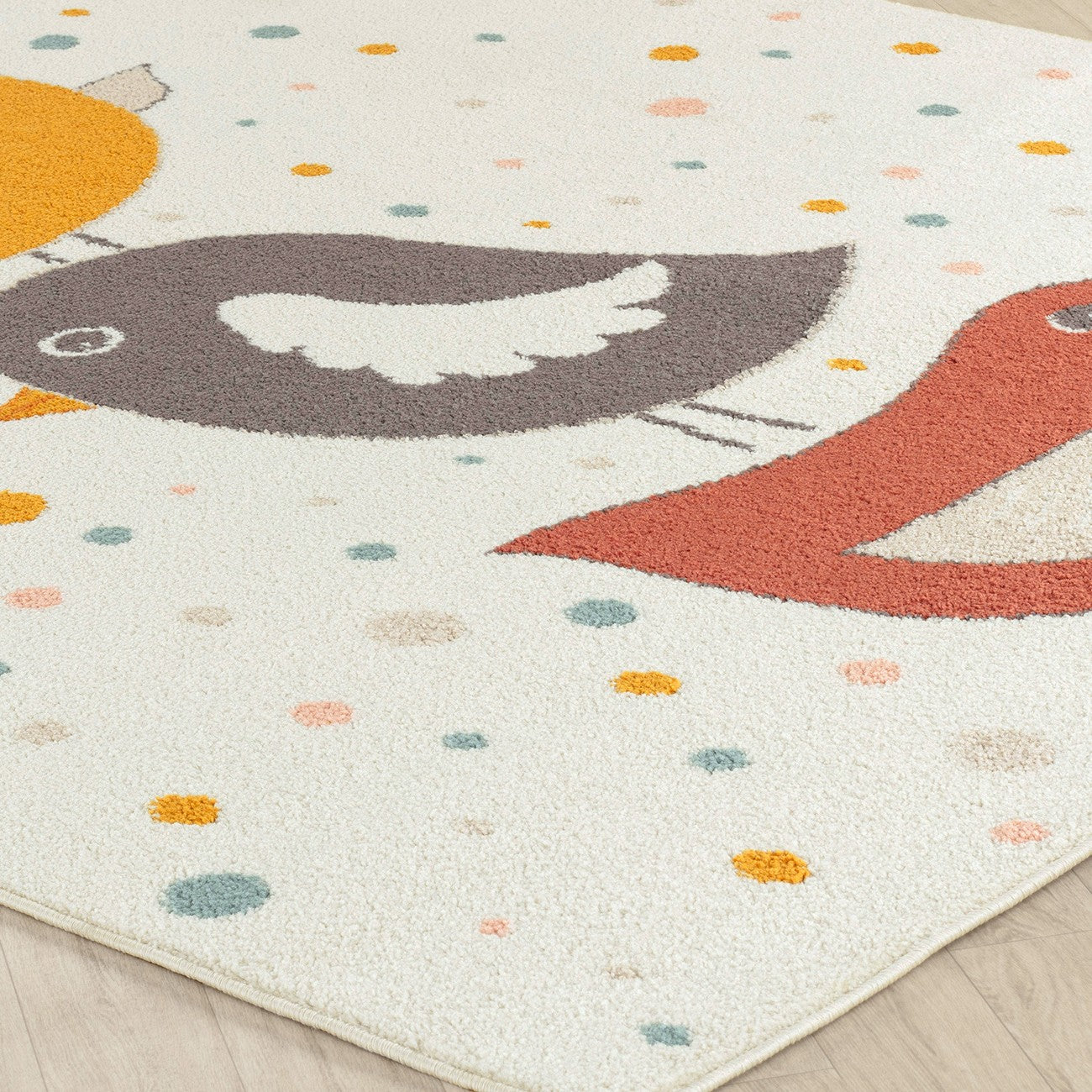PIOUPIOU Modern Yellow/Blue/Brown Kids Room Rug Corner