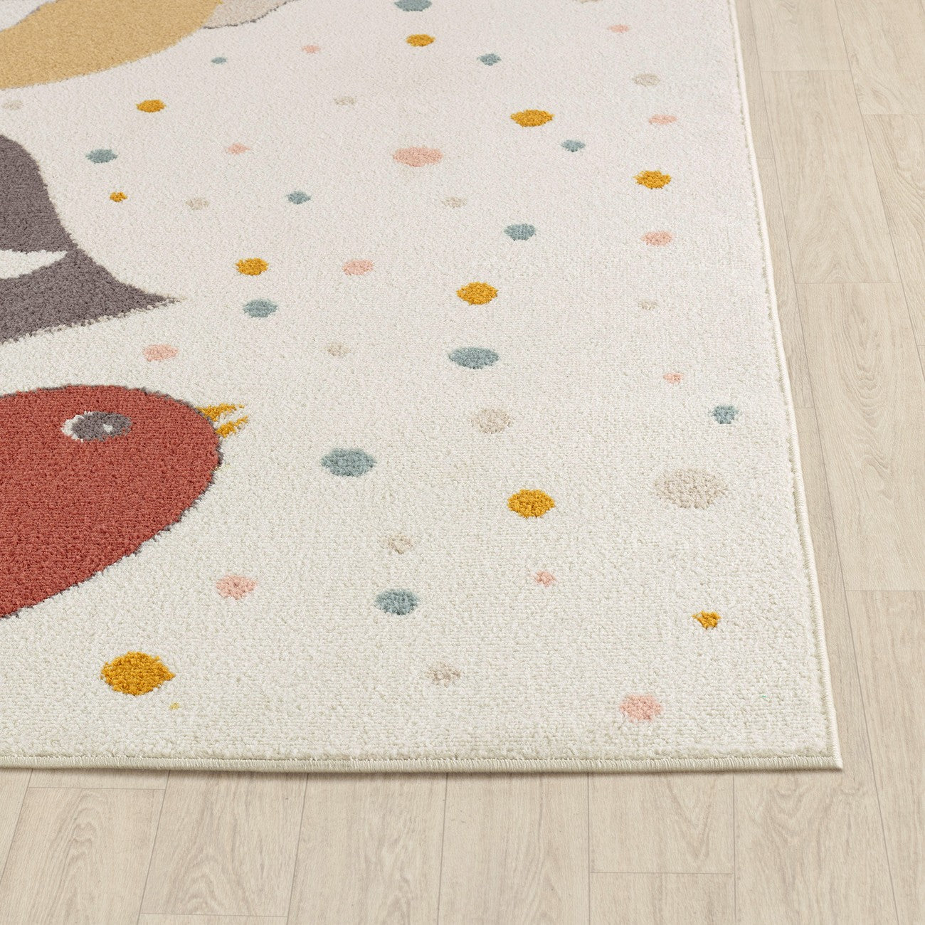 PIOUPIOU Modern Yellow/Blue/Brown Kids Room Rug Front