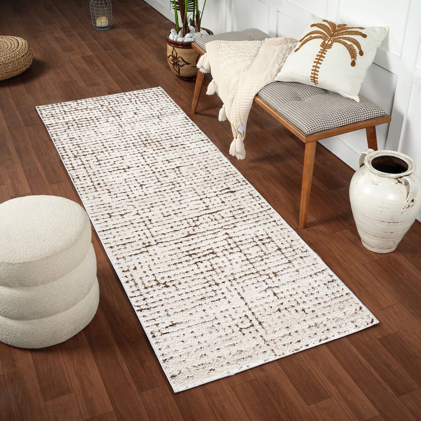 Cascade Our Pnw Home x Livabliss Scandi High Pile Ivory/Brown Rug