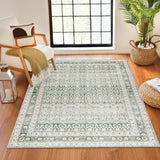 Rainier Our Pnw Home x Livabliss Machine Washable Oriental Boho Olive Rug