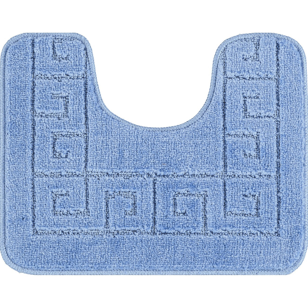 POPPY 2 Piece Machine Washable Non-Slip Blue Bathroom Rug Set Pedestal