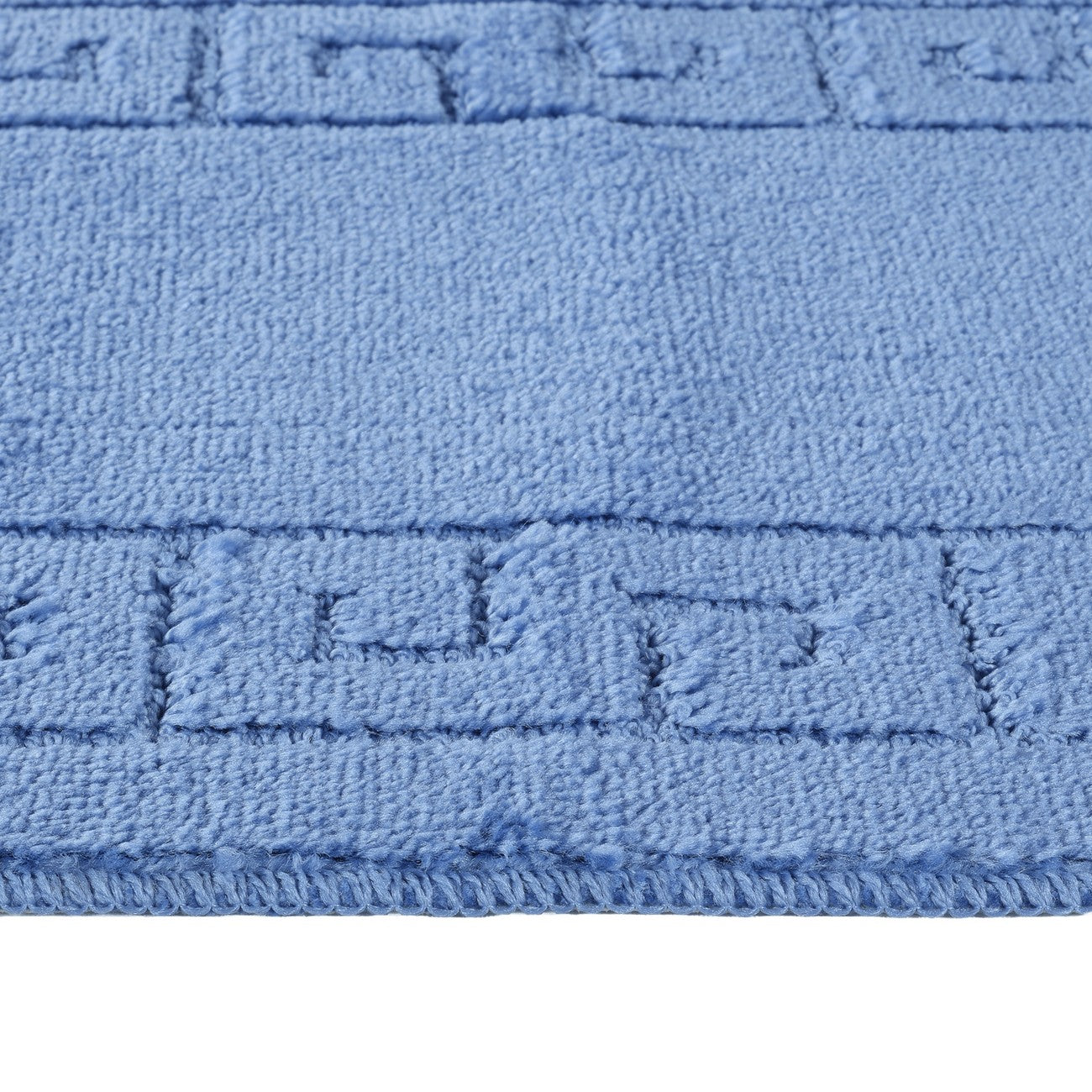 POPPY 2 Piece Machine Washable Non-Slip Blue Bathroom Rug Set Texture