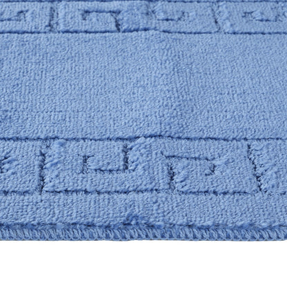 POPPY 2 Piece Machine Washable Non-Slip Blue Bathroom Rug Set Texture