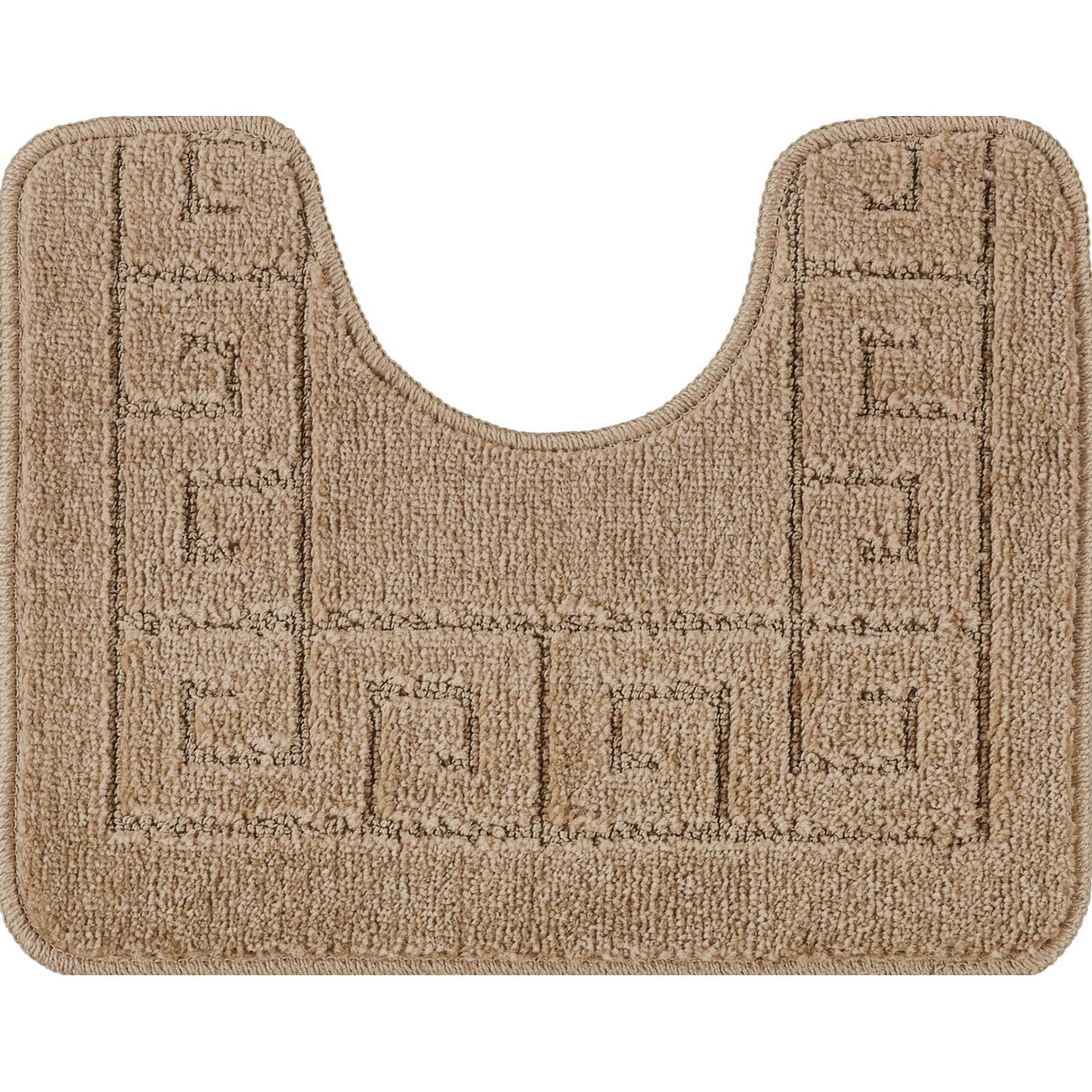 POPPY 2 Piece Machine Washable Non-Slip Brown Bathroom Rug Set Pedestal