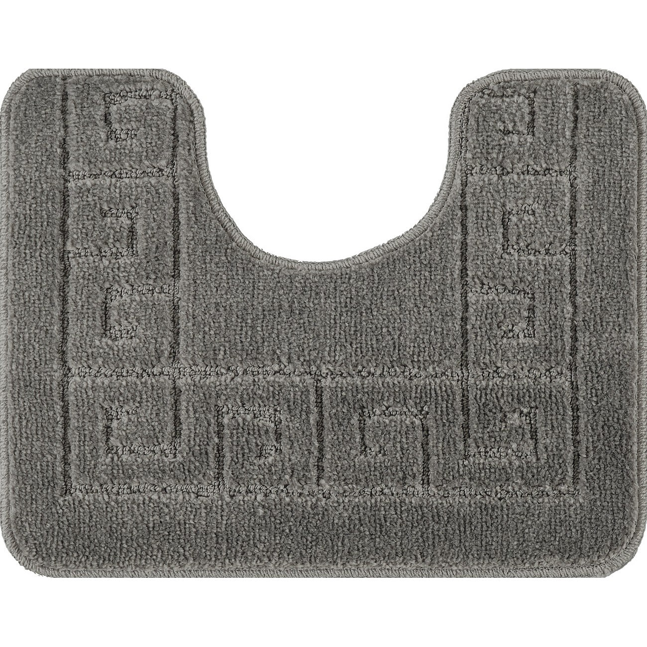 POPPY 2 Piece Machine Washable Non-Slip Dark Grey Bathroom Rug Set Pedestal