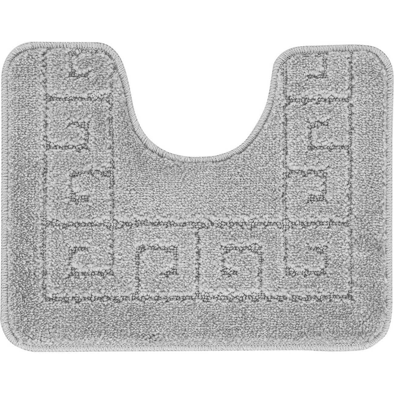 POPPY 2 Piece Machine Washable Non-Slip Grey Bathroom Rug Set Pedestal