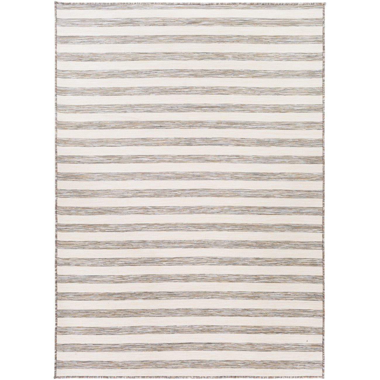 ZAKI Indoor & Outdoor Cottage Beige Striped Area Rug Flat