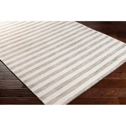ZAKI Indoor & Outdoor Cottage Beige Striped Area Rug Corner