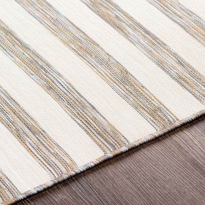 ZAKI Indoor & Outdoor Cottage Beige Striped Area Rug Texture