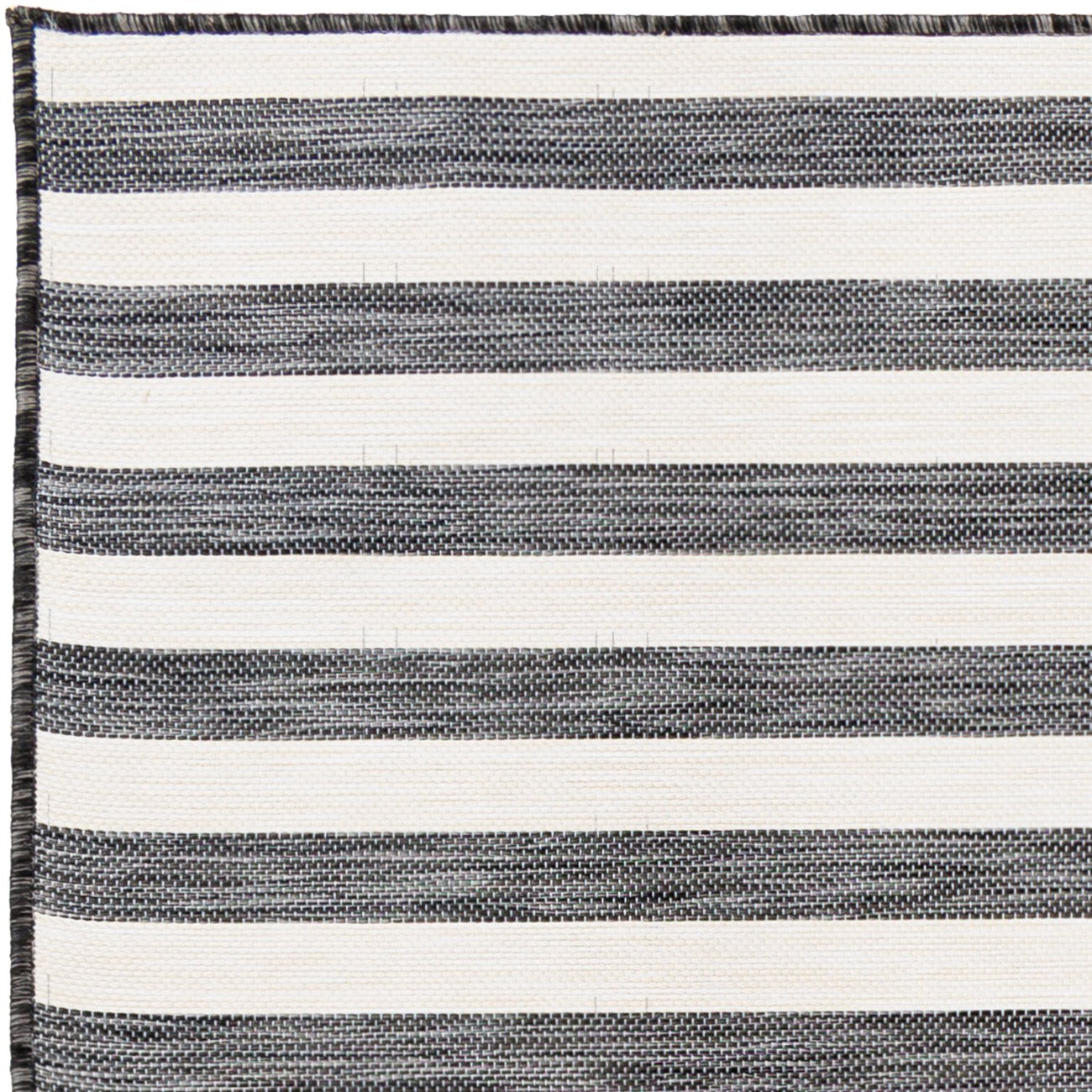 ZAKI Indoor & Outdoor Cottage Black Striped Area Rug Zoom