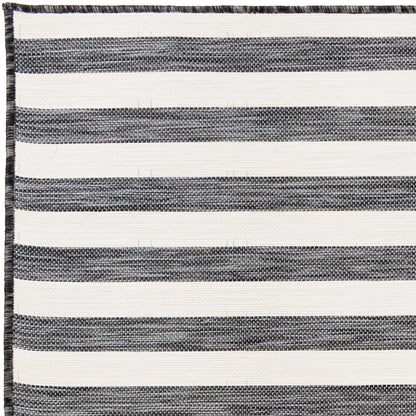 ZAKI Indoor & Outdoor Cottage Black Striped Area Rug Zoom