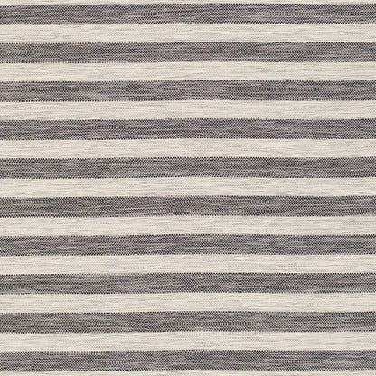 ZAKI Indoor & Outdoor Cottage Charcoal/Ivory Striped Area Rug Swatch