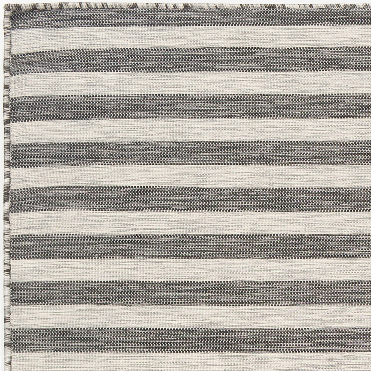 ZAKI Indoor & Outdoor Cottage Charcoal/Ivory Striped Area Rug Zoom