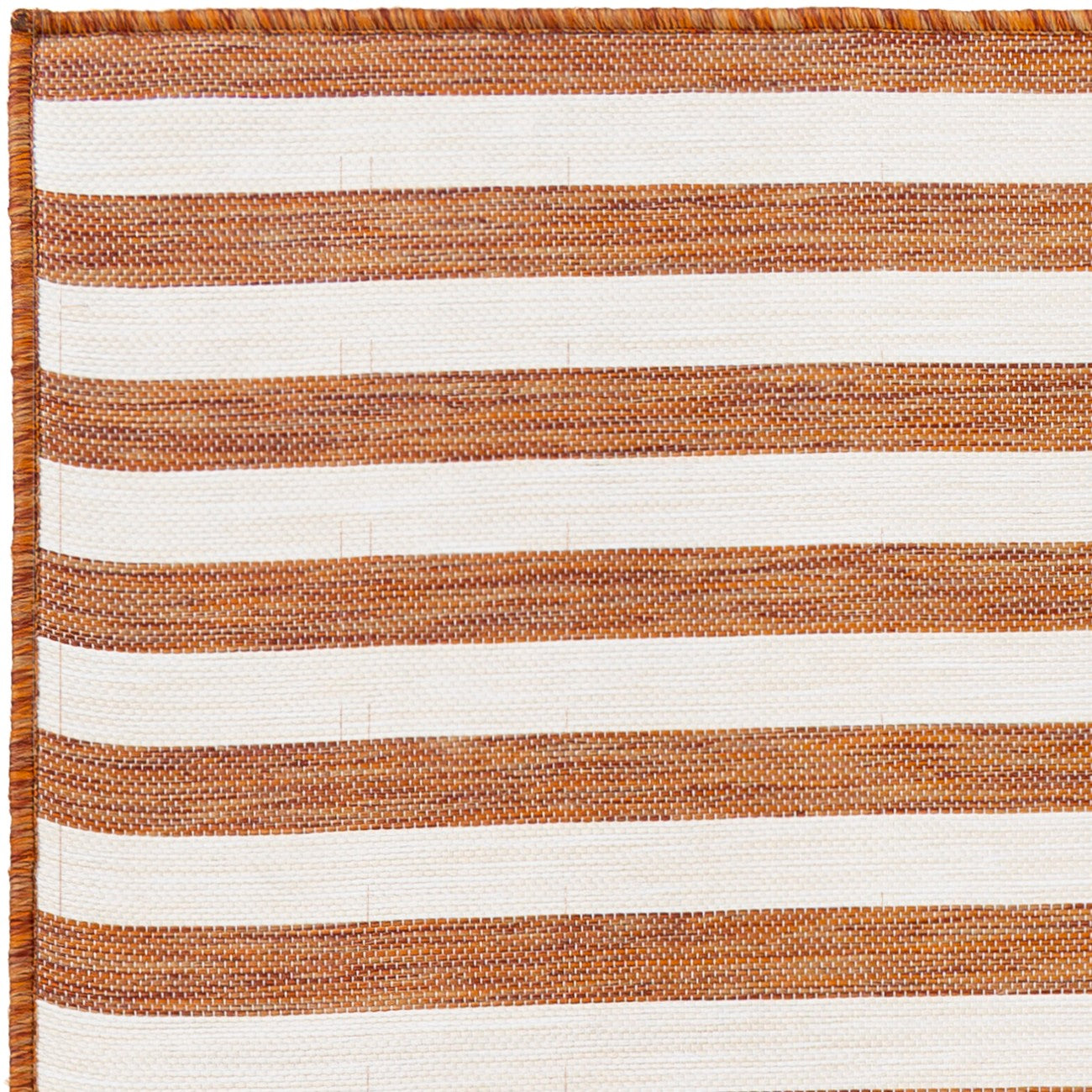 ZAKI Indoor & Outdoor Cottage Orange Striped Area Rug Zoom