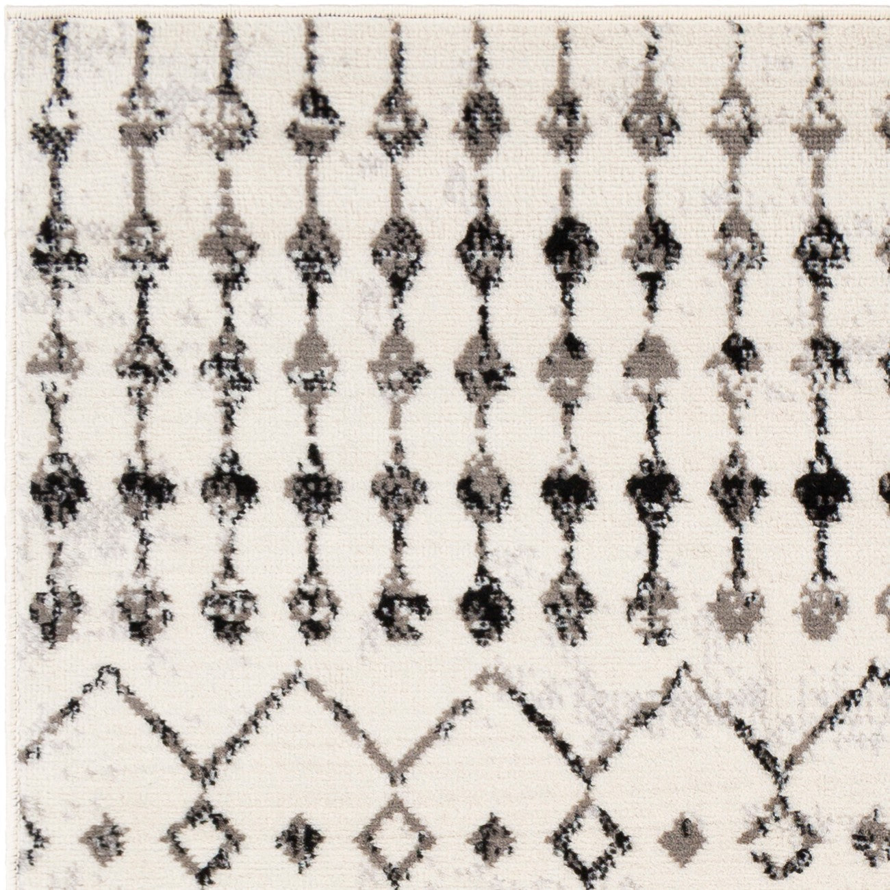 LEONOR Berber Geometric Light Grey Area Rug Zoom