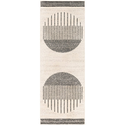 ENSO Scandi Geometric White/Black Area Rug Flat