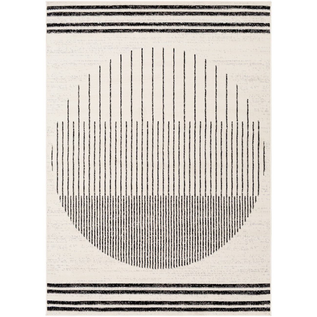 ENSO Scandi Geometric White/Black Area Rug Flat