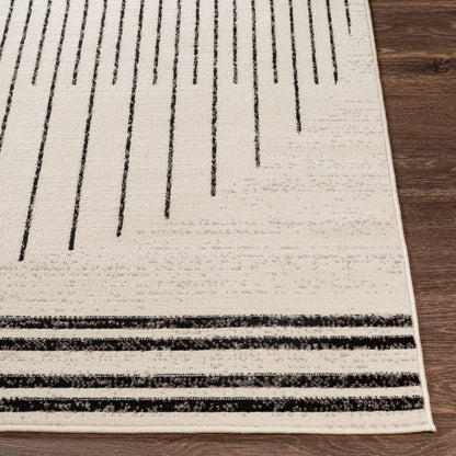 ENSO Scandi Geometric White/Black Area Rug Front