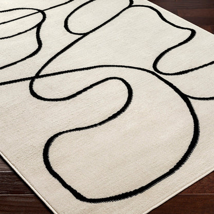 LYLOU Scandi Modern Beige Area Rug Corner