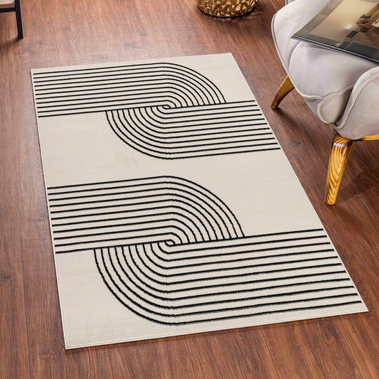 CONSTANCE Scandi Modern Beige Area Rug Roomscene