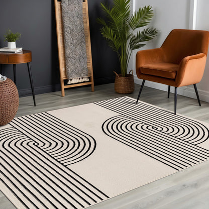 CONSTANCE Scandi Modern Beige Area Rug Roomscene