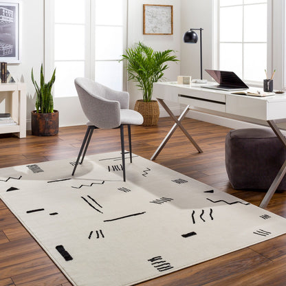 BIEBE OAK Scandi Modern Beige Area Rug Roomscene