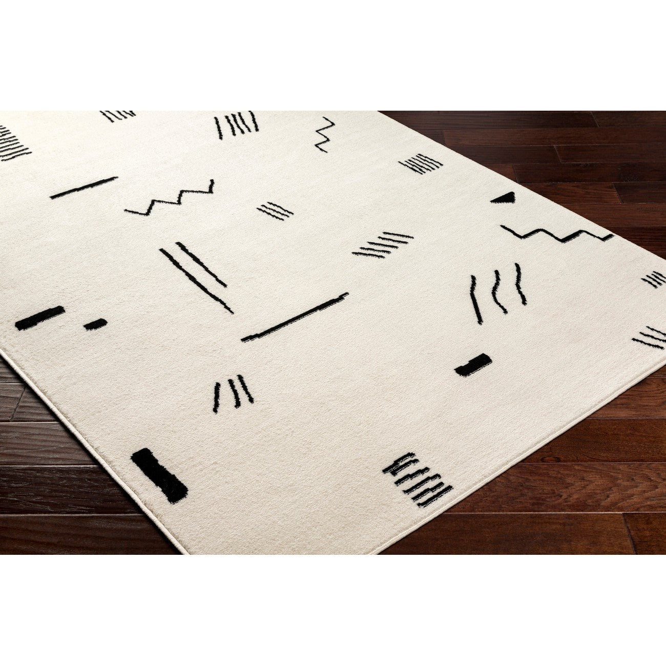 BIEBE OAK Scandi Modern Beige Area Rug Corner
