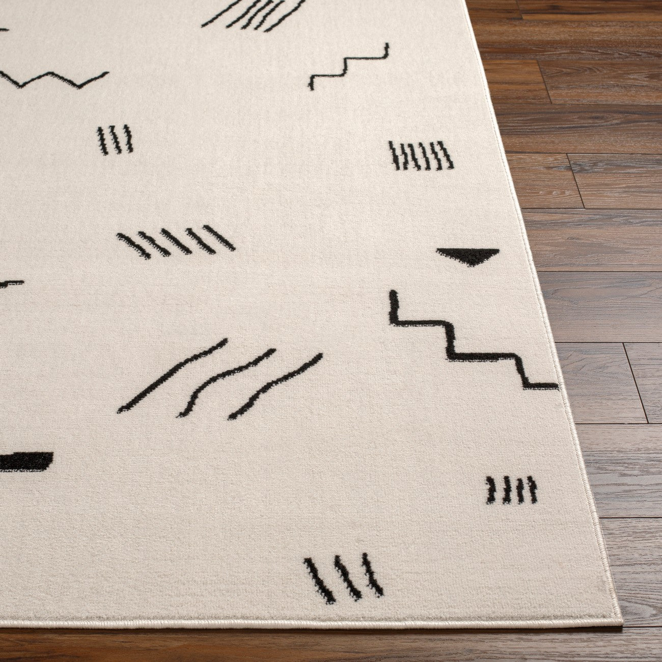 BIEBE OAK Scandi Modern Beige Area Rug Front