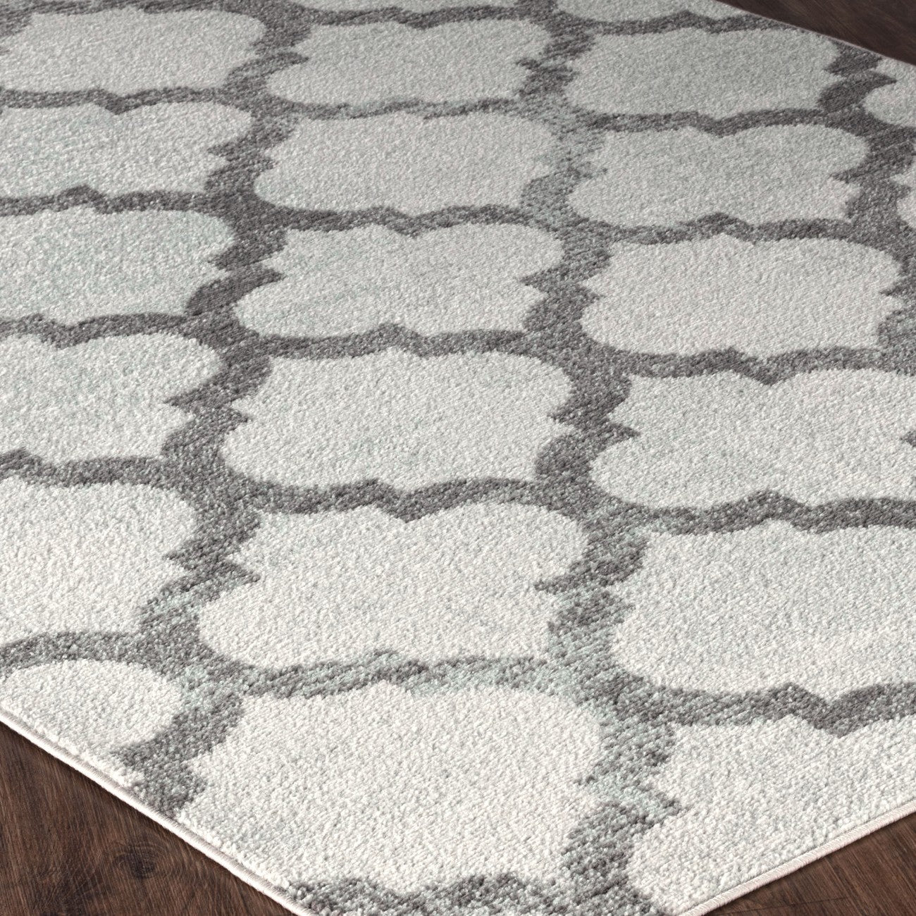 QUINN Scandi Modern Grey Area Rug Corner