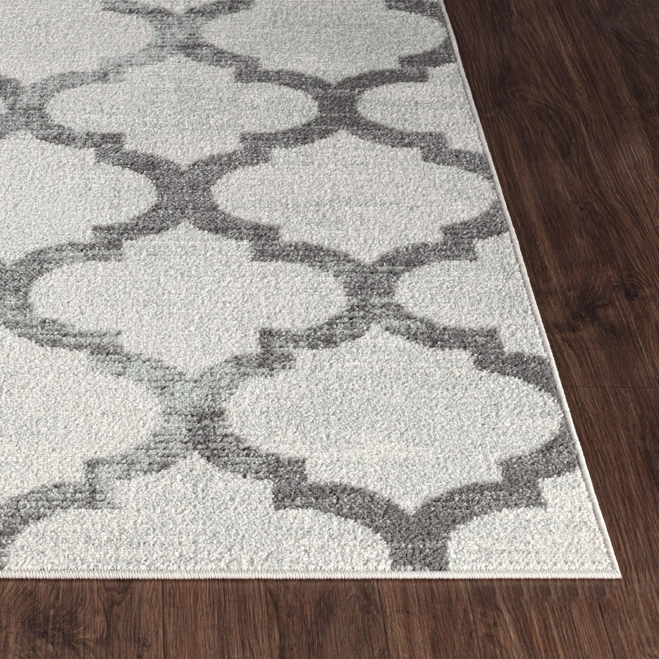 QUINN Scandi Modern Grey Area Rug Front