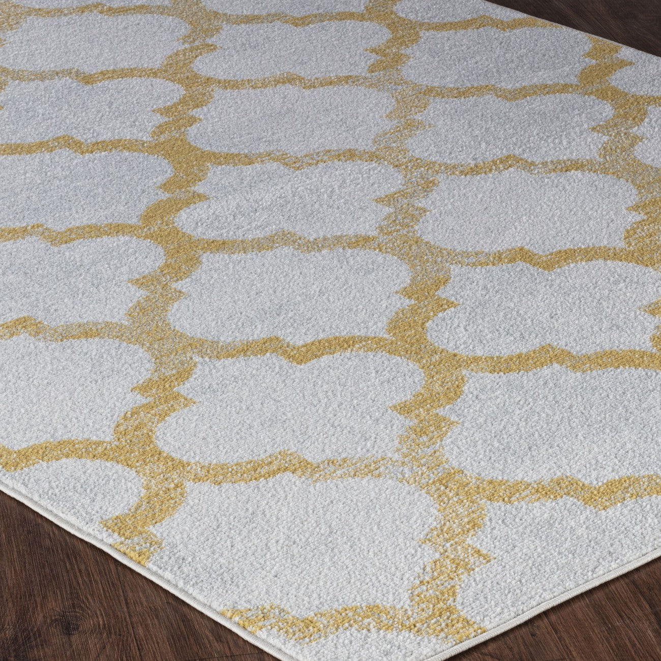 QUINN Scandi Modern Yellow Area Rug Corner