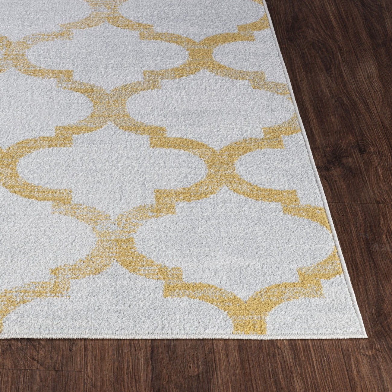 QUINN Scandi Modern Yellow Area Rug Front