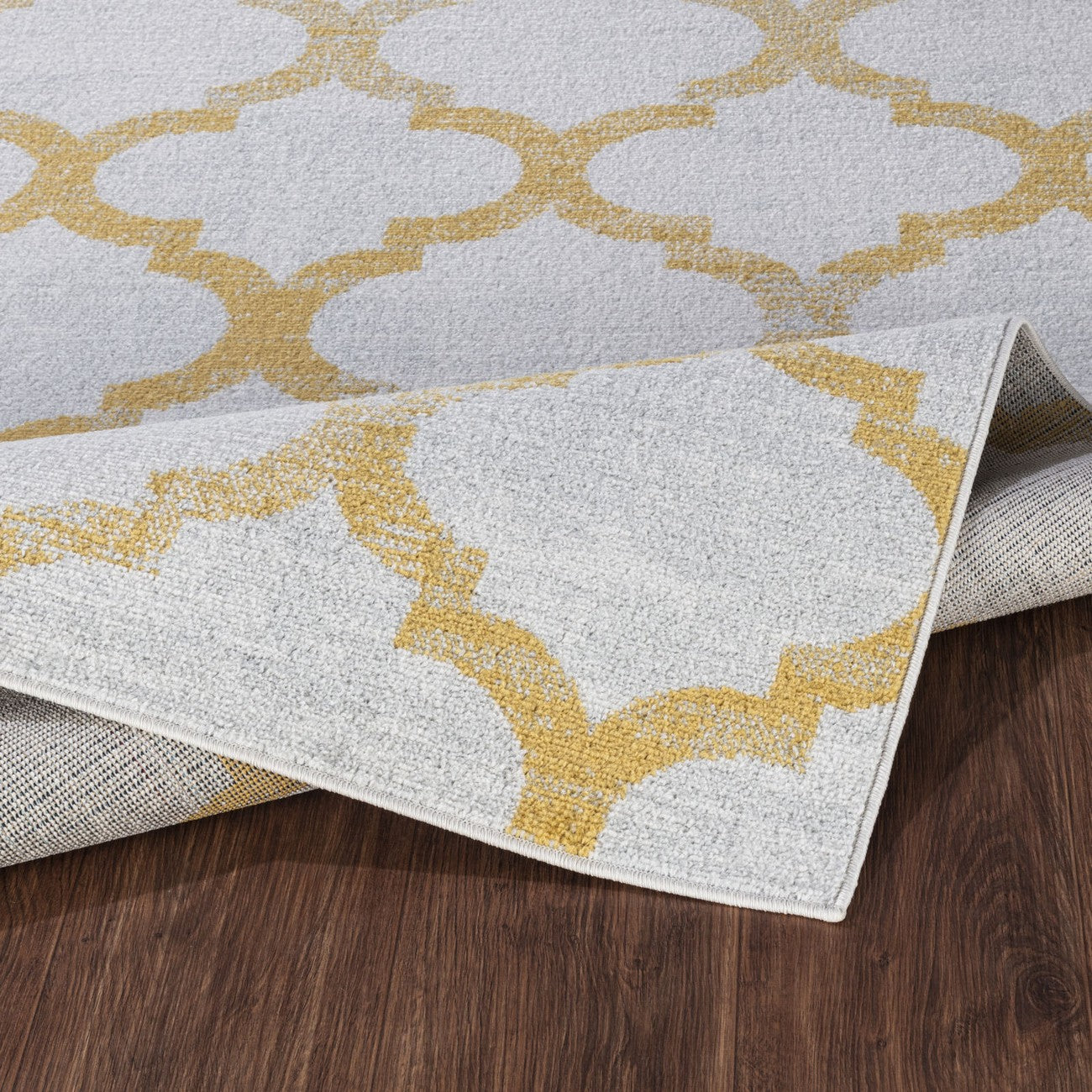 QUINN Scandi Modern Yellow Area Rug Fold