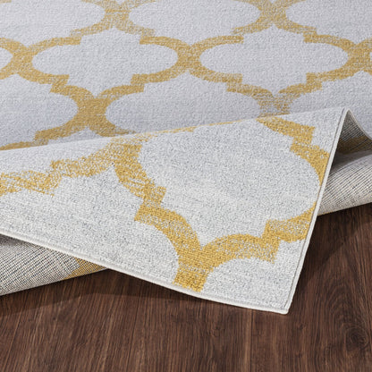 QUINN Scandi Modern Yellow Area Rug Fold