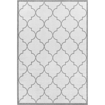QUINN Vintage Oriental Boho White Area Rug Flat