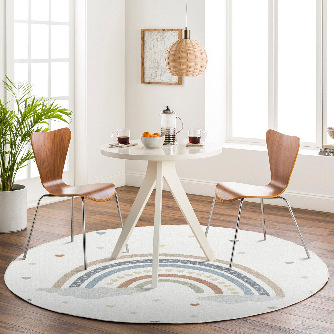 RAINI-BOW Machine Washable Rainbow Kids Room Rug Roomscene