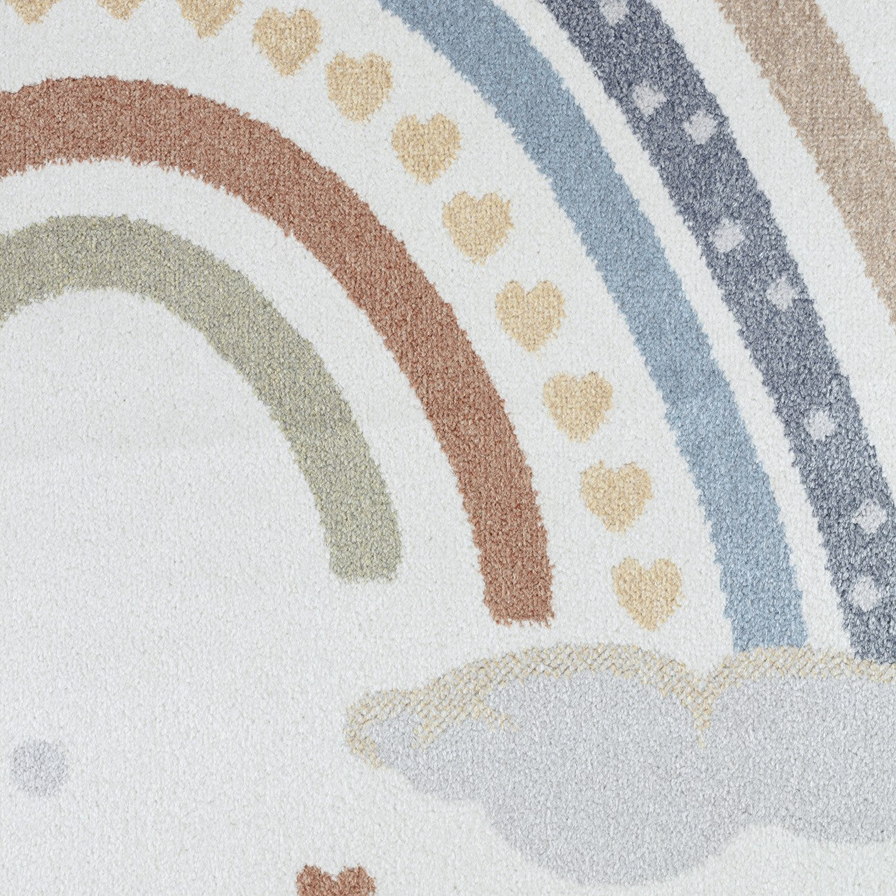 RAINI-BOW Machine Washable Rainbow Kids Room Rug Swatch