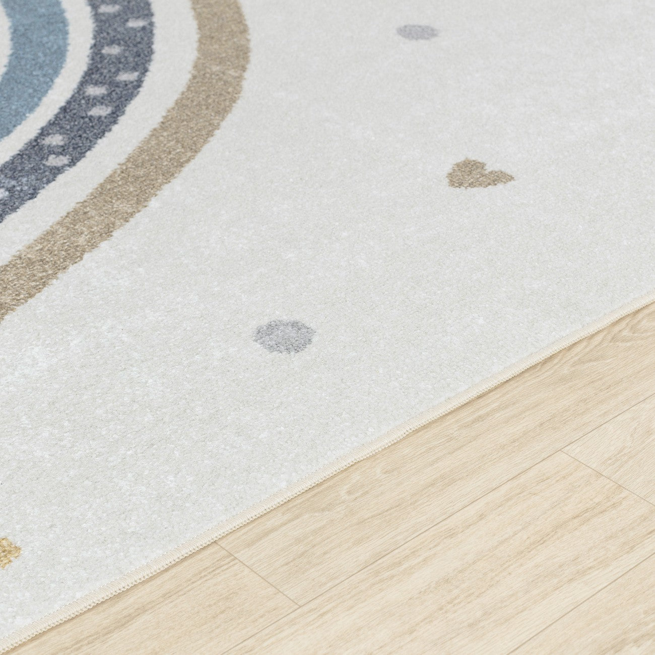 RAINI-BOW Machine Washable Rainbow Kids Room Rug Texture