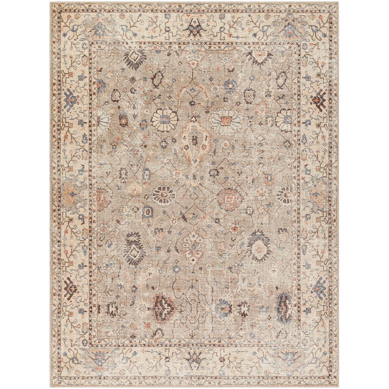 RAVEENA Becki Owens x Livabliss Vintage Traditional Oriental Boho Camel Area Rug Flat