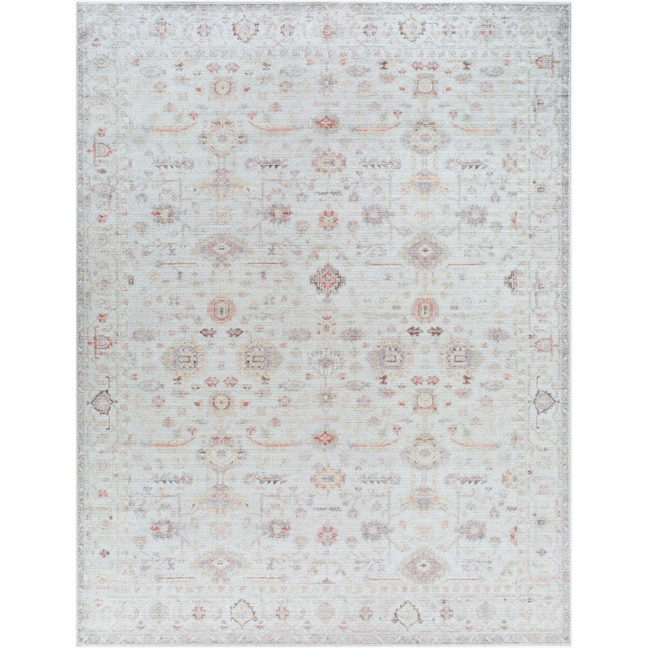 REESHA Our PNW Home x Livabliss Vintage Traditional Oriental Boho Ivory/Rust Area Rug Flat