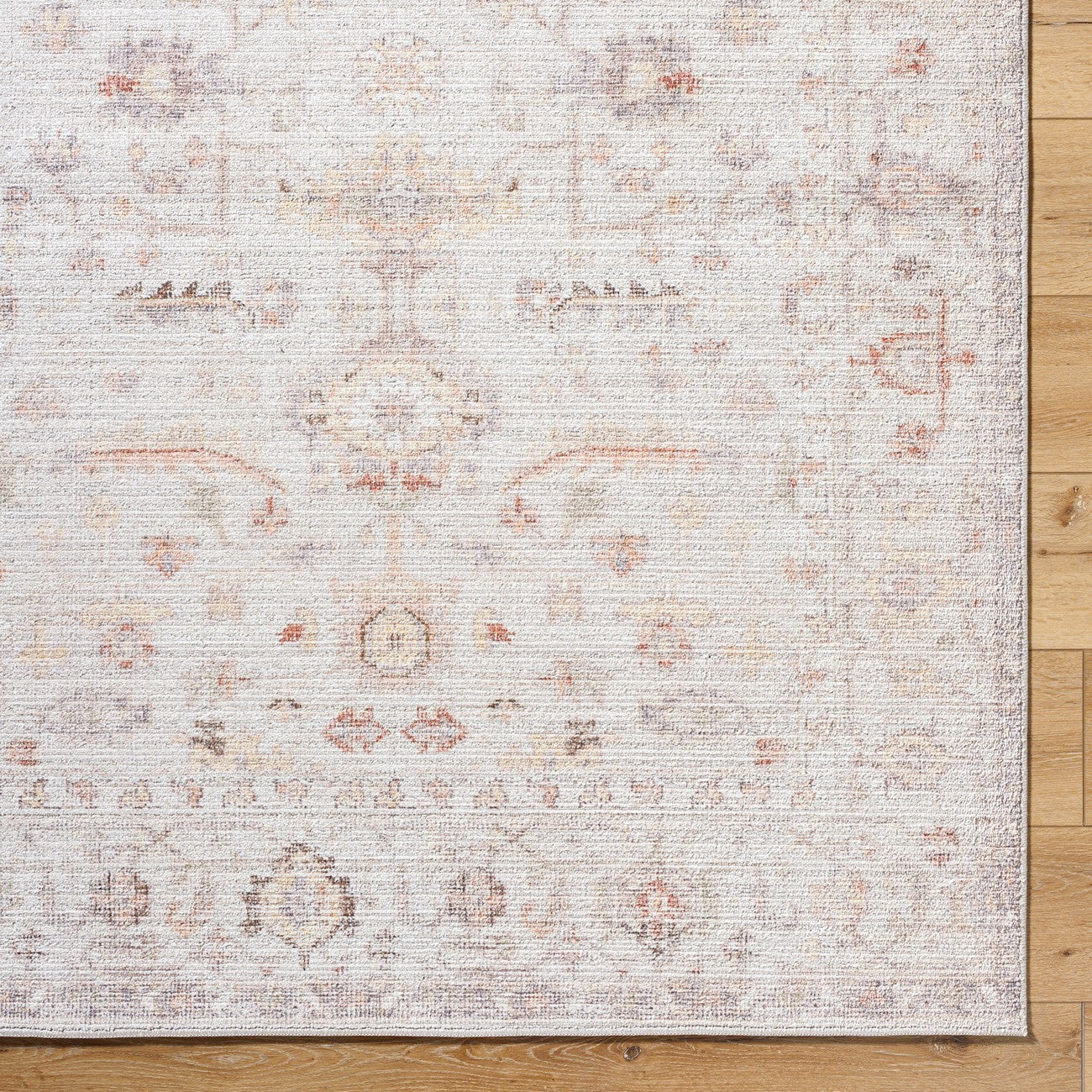 REESHA Our PNW Home x Livabliss Vintage Traditional Oriental Boho Ivory/Rust Area Rug Overhead