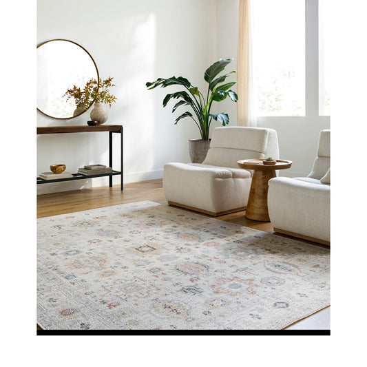 REESHA Our PNW Home x Livabliss Vintage Traditional Oriental Boho Ivory/Rust Area Rug Roomscene