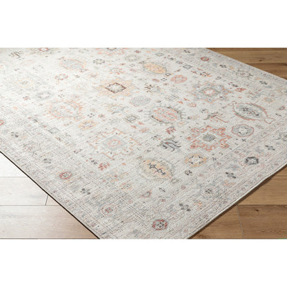 REESHA Our PNW Home x Livabliss Vintage Traditional Oriental Boho Ivory/Rust Area Rug Corner