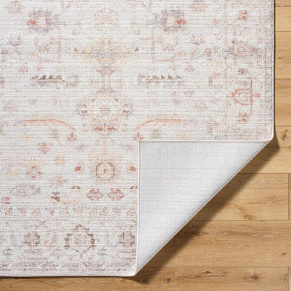 REESHA Our PNW Home x Livabliss Vintage Traditional Oriental Boho Ivory/Rust Area Rug Fold