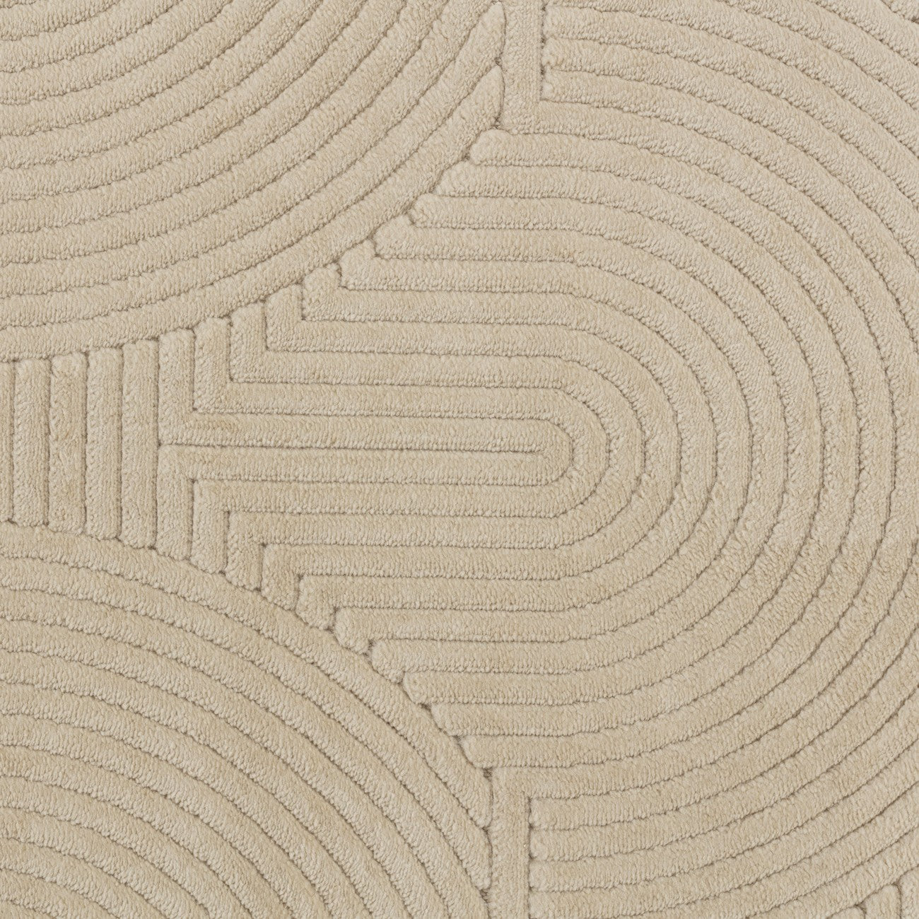 REYKO Indoor & Outdoor Scandi Modern Beige Area Rug Swatch