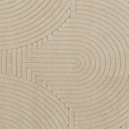 REYKO Indoor & Outdoor Scandi Modern Beige Area Rug Swatch