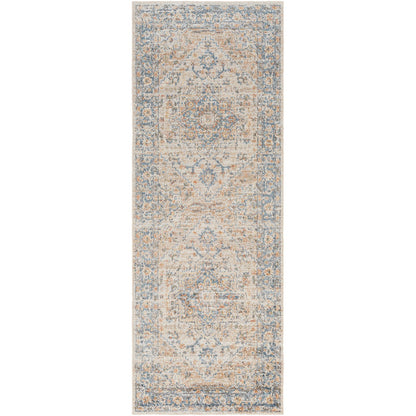 RIVER Machine Washable Traditional Boho Beige Area Rug Flat